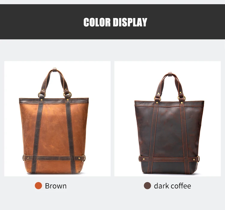 High Quality Genuine Leather Business Backpack Large Capacity Tote Handbag for Men Multipurpose Portable Laptop Backpack