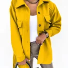 Coat New Style Fashion Casual Wool Blend Tops Ladies Coat Women Pockets Thick Loose Jacket