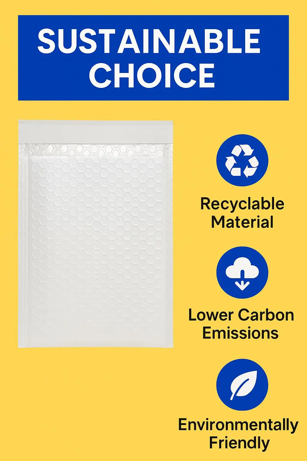 White Self-Adhesive Poly Bubble Mailers Express Mailing Bags Durable Biodegradable Shock-Resistant Padded Packaging Print - detail 9