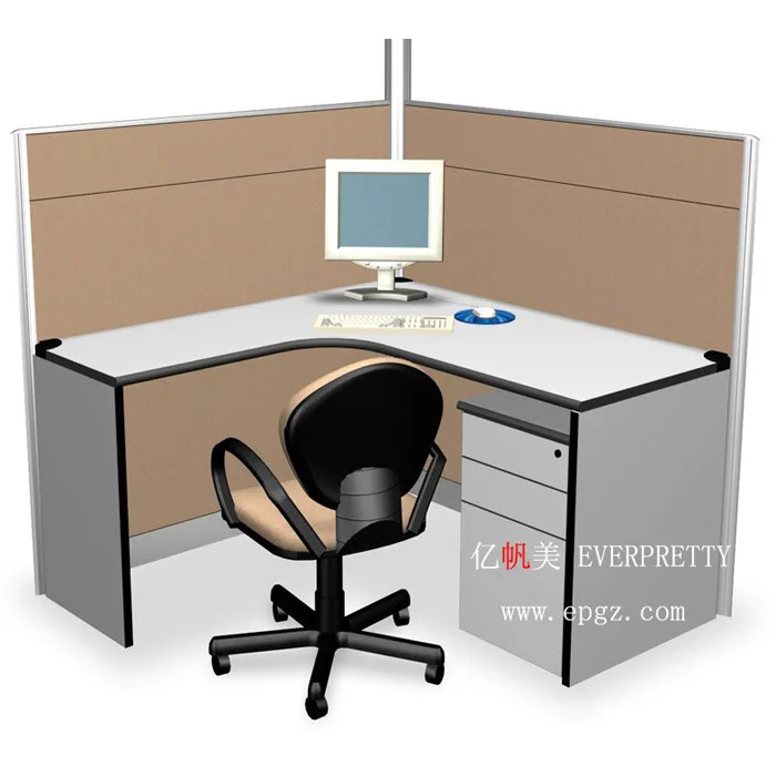 desk with back wall