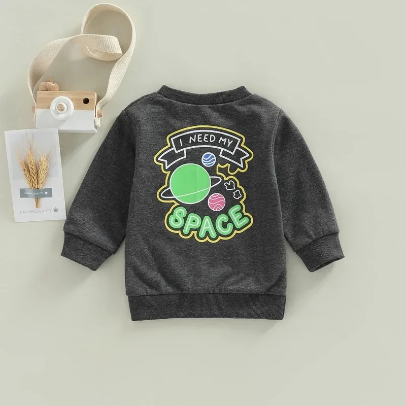 0-3M newborn infant baby clothes cute cartoon toddler boys girls pullover sweatshirt solid kids clothes for wholesale