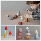 Wooden Nordic Ins Wind Kids Wooden Stone Building Block Toys