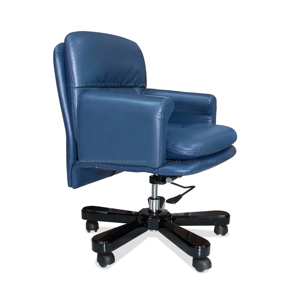 blue leather office chairs for sale