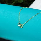Heart Double Heart Women Necklace Gift To Wife Heart To Hear Necklace