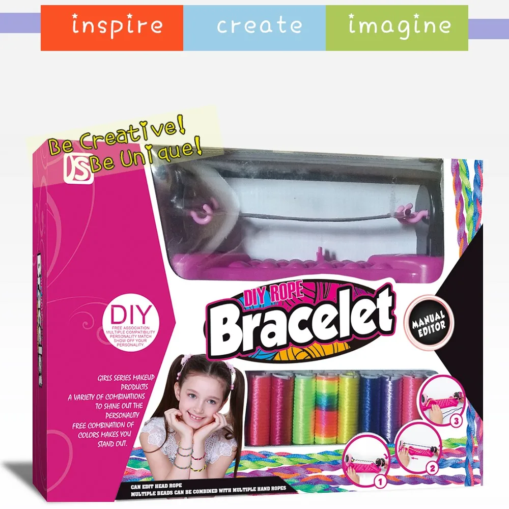 Misco Toys Kid’s DIY Friendship Bracelet Braiding Craft Kit Easy Arts and Crafts Toy Jewelry Maker for Girls Ages 6+
