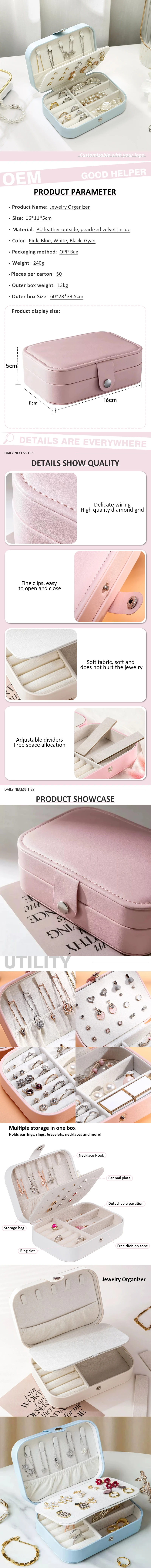 product wholesale makeup storage boxes travel jewelry storage for stud earrings rings necklaces bracelets-1