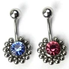 Piercing Belly Navel Piercing Rings Titanium Crystal Belly Ring With Tiny Balls Navel Piercing Body Jewelry