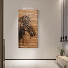 Art Painting Decor Wall Art Home Wall Decor Horse Abstract Hand Painting Carved Wood Wall Art Decor