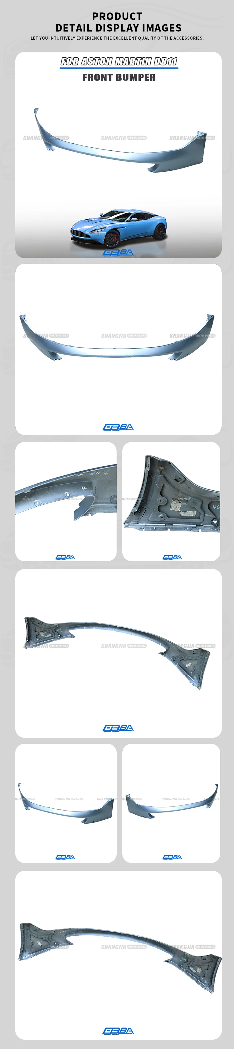 Hot Sale Car Accessories OEM Plastic Front Bumper For Aston Martin DB11 16-21 HY53-17626-BCDH Car Front Bumper Cover Body Kits manufacture