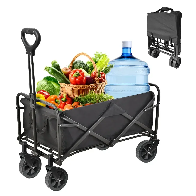 2024 Foldable Beach Handcart Practical Camping Garden 100kg Handcart Portable Foldable Outdoor Handcart