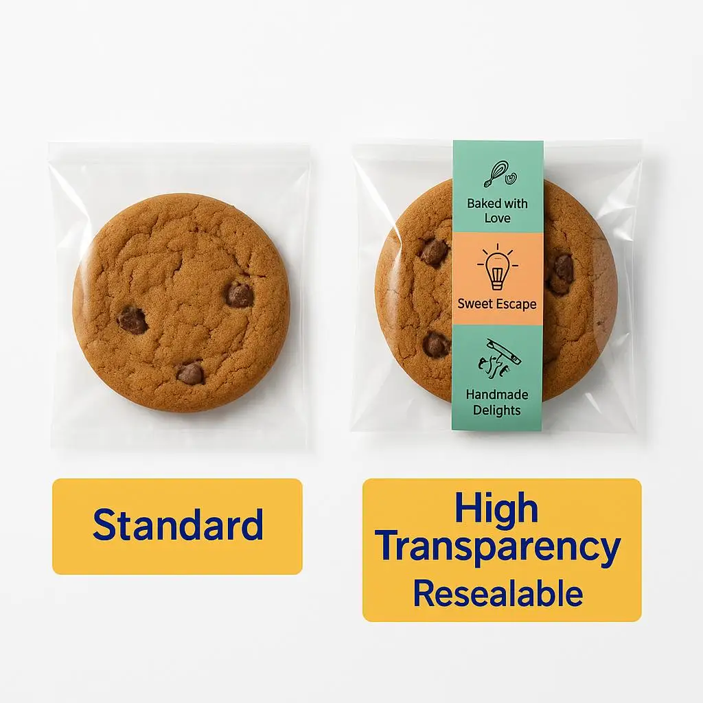 Custom Size Crystal Clear OPP Self-Adhesive Bag for Cookies, Pastry, and Snack Packaging - detail 8