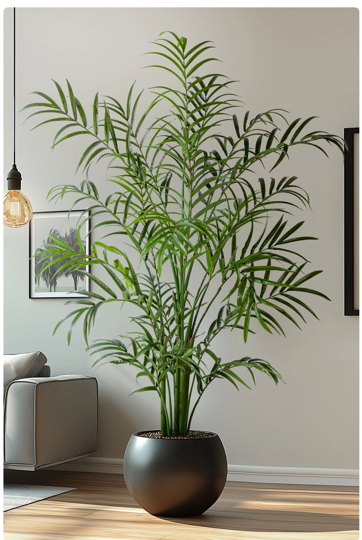 Greenery Simulated Fishtail Palm Artificial Indoor/Outdoor PE Plastic Home Decor with Branch Pot for Living Room Decorations details