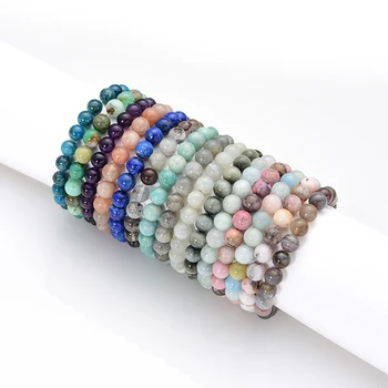 Natural Gemstone Bangles Healing stone Beads Bracelets for Women Jewelry pulsera mujeres