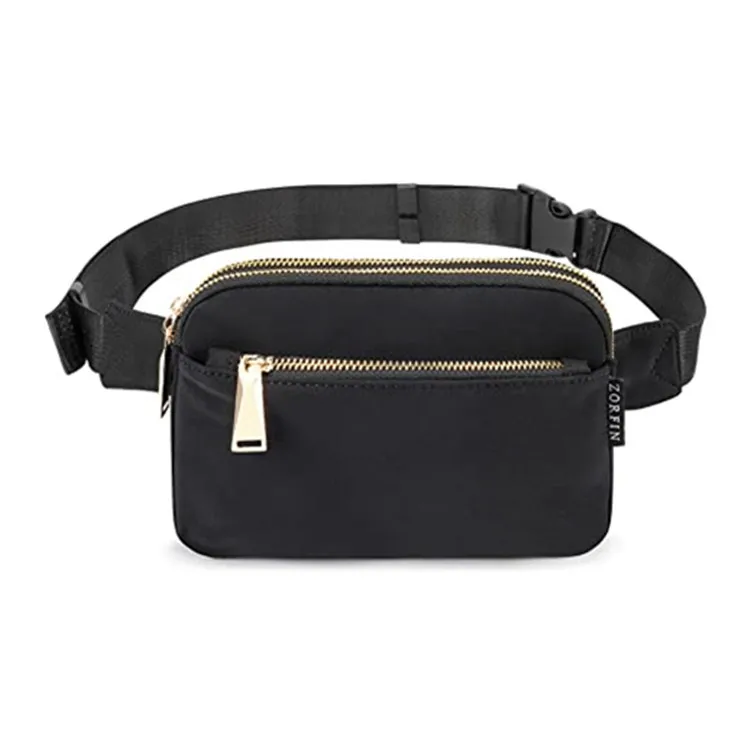 Fanny Packs for Women Men Black Crossbody Fanny Pack Belt Bag with Adjustable Strap Fashion Waist Pack for Outdoors