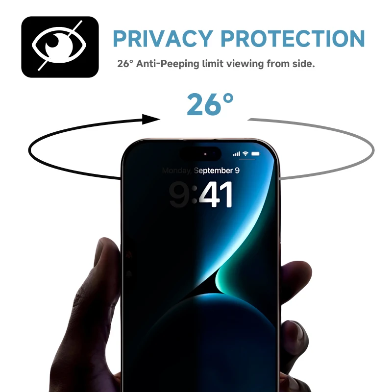 product dzcolors customizable silk screen privacy 25d 9h silk print privacy tempered glass screen protection for iphone 17-1