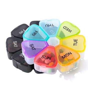 High Quality 7 Compartments 7 Day Weekly Pill Organizer Pill Box Case Travel Portable Pill Box