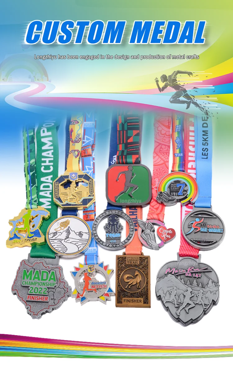 Longzhiyu 17 Years Sport Medals Factory Wholesale 10k Finisher Medals