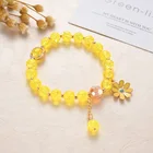 Cheap Handmade Friendship Charm Bracelets Pink Beautiful Romantic Glass Beaded Bracelet For Girl
