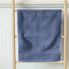 Blue Towel Towels Wholesale Manufacture Satin Blue Face Towel Custom Logo Face Towels 100% Cotton
