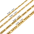 Silver Chain Joycuff Wholesale 3mm 4mm 5mm 6mm Stainless Steel 18k Gold Plated Silver Figaro Chain Necklace