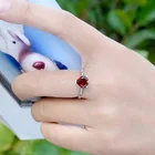 Garnet Ring S925 Silver Rings Natural Garnet Gem Stoe Silver Ring S925 Silver Wedding Engagement Time Bands
