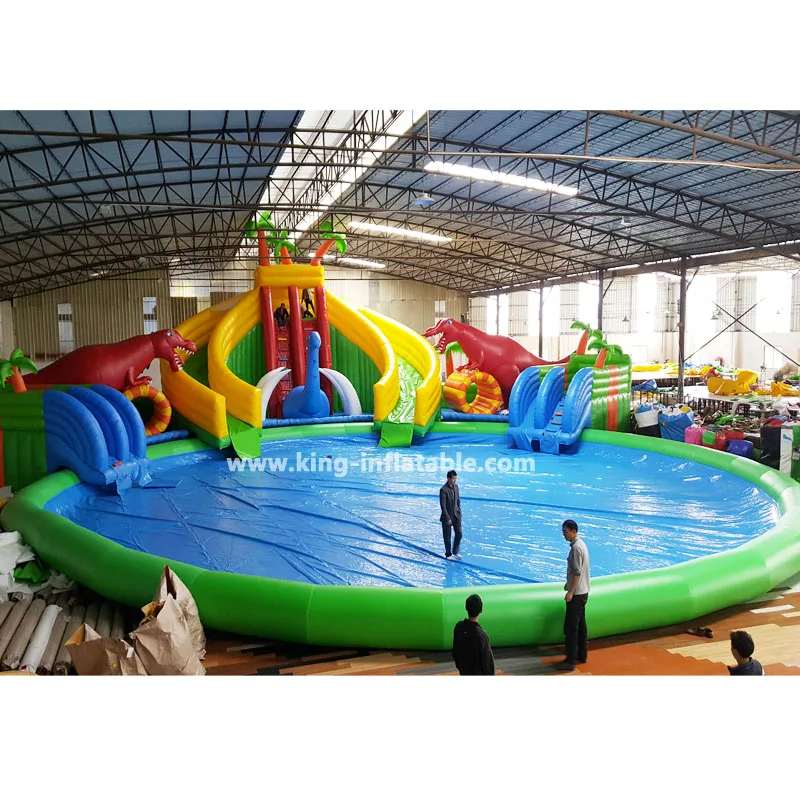Large Dinosaur Cartoon Inflatable Water Park With Slides For Sport Games  Big Size Swimming Pools Play Equipment - Buy Inflatable Dinosaur Water  Park,Inflatable Water Park With Slide And Pools,Inflatable Water Park Games