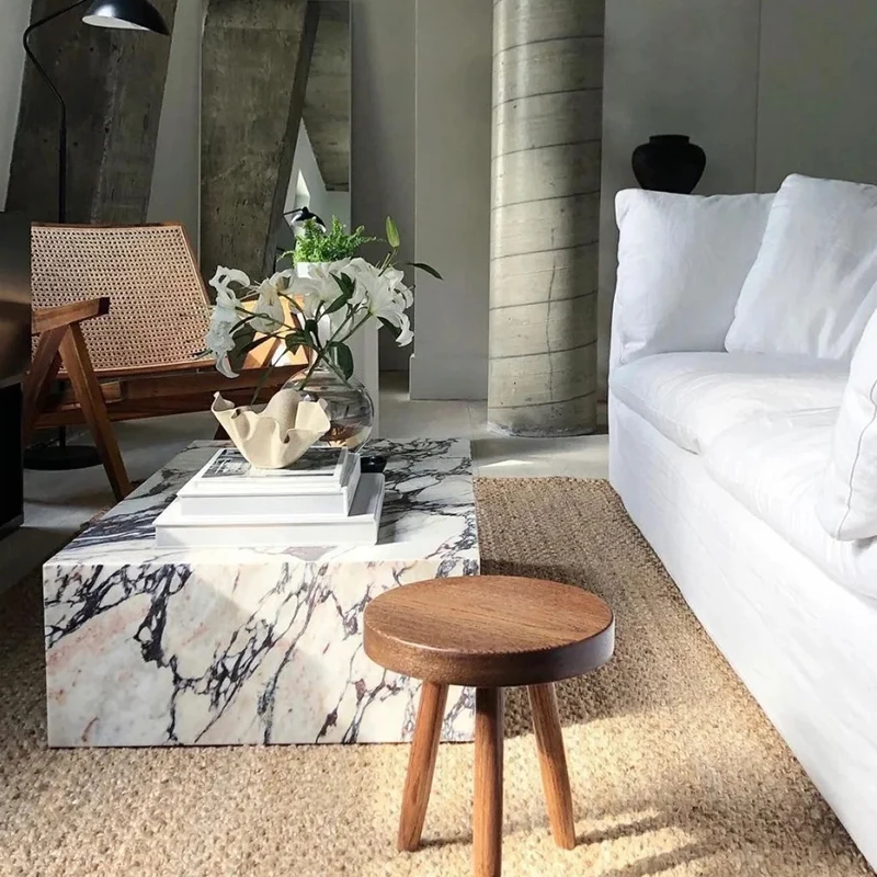 product luxury modern polished natural calacatta viola marble table living room customized coffee low plinth indoor marble side table-3