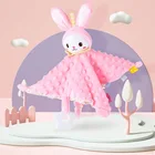 Animal Baby Comforting Security Blanket Lovey For Newborn Baby Girls Infants Sherpa Backing With Animal Face
