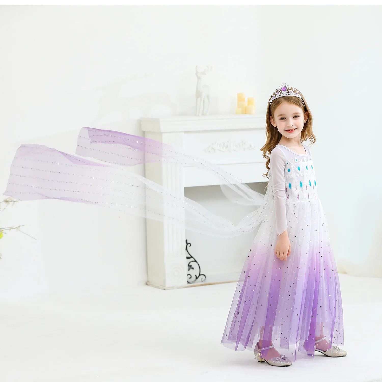 New Girl Princess Elsa Dress Kids 