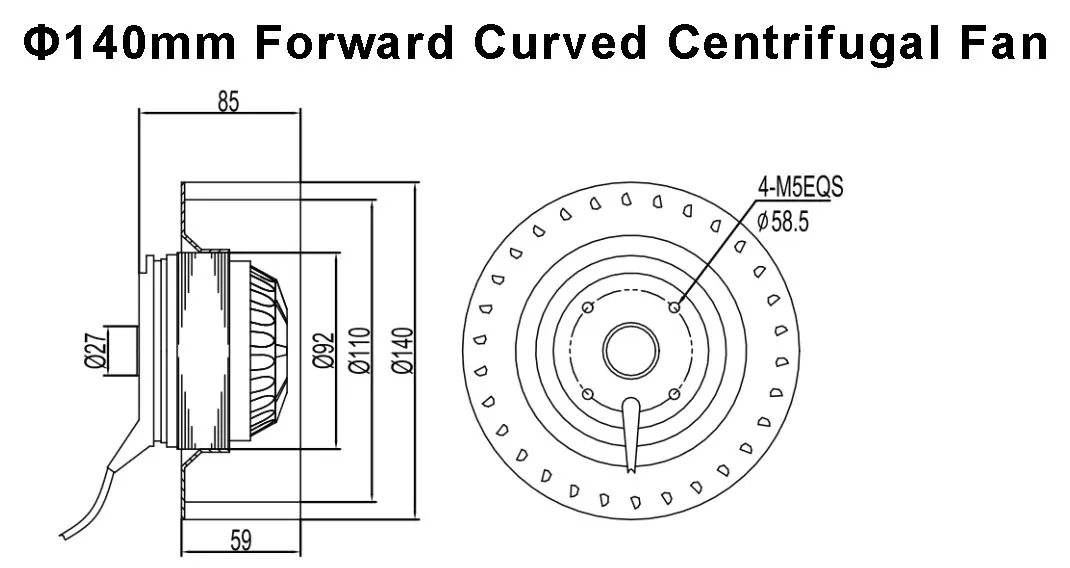 High-quality Forward Curved Blower, 140mm, 230V - detail 12