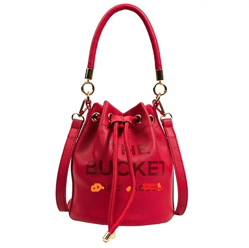 Fashion PU Ladies Handbags Women's Mini  Bucket Bags Designer Shoulder Purses And Tote Handbags For Women