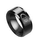 Fashion Black Rings Ring Fashion Black Skull Men Jewelry Black Gun Plated Stainless Steel Rings