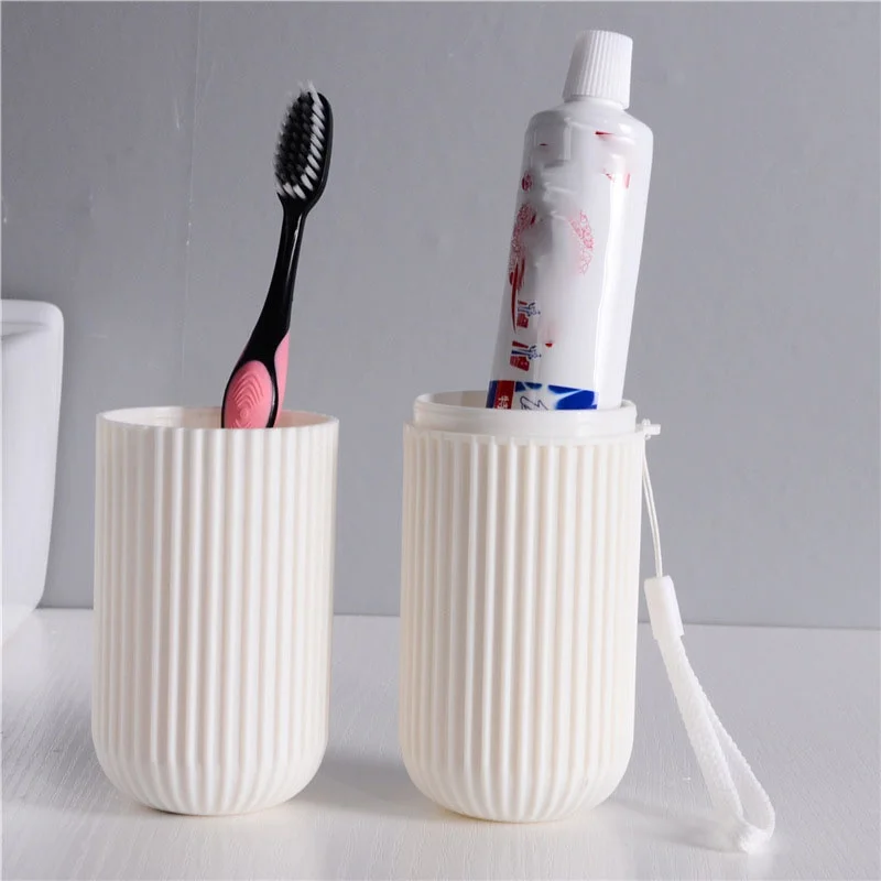 Portable Travel Toothbrush Storage Cup with Mouthwash Plastic Toothbrush Box for Bathroom Sets Promotional Item