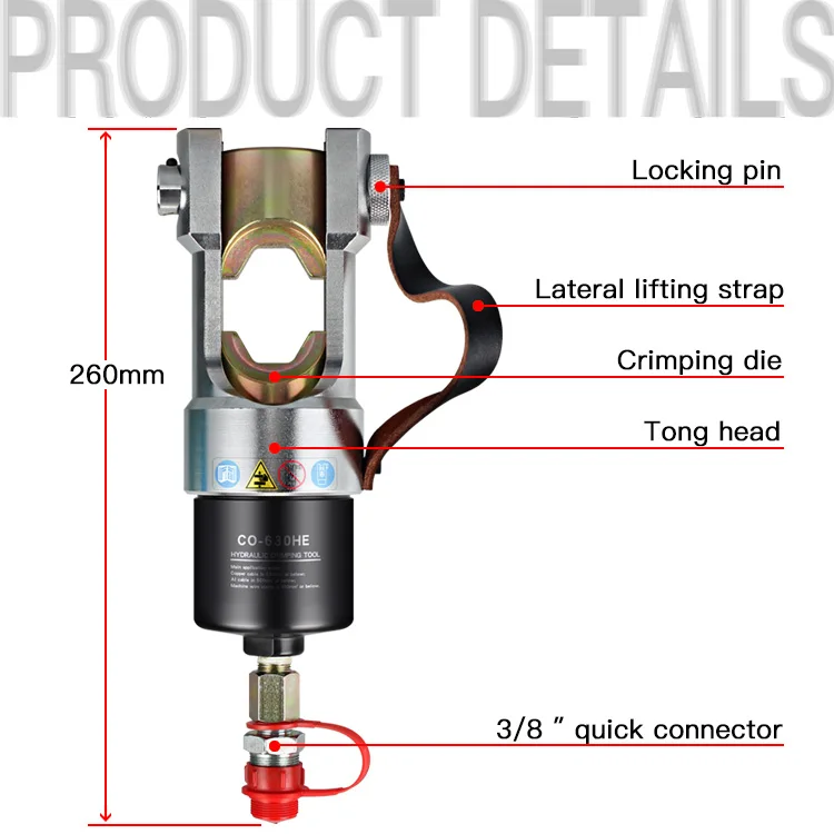 CO-630HE Single Acting Hydraulic Pump Crimping Compression Head