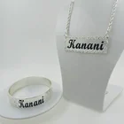 Polynesian Custom Personal Name Necklace Bangle Bracelet 925 Sterling Silver Color Gifts For Mothers Day