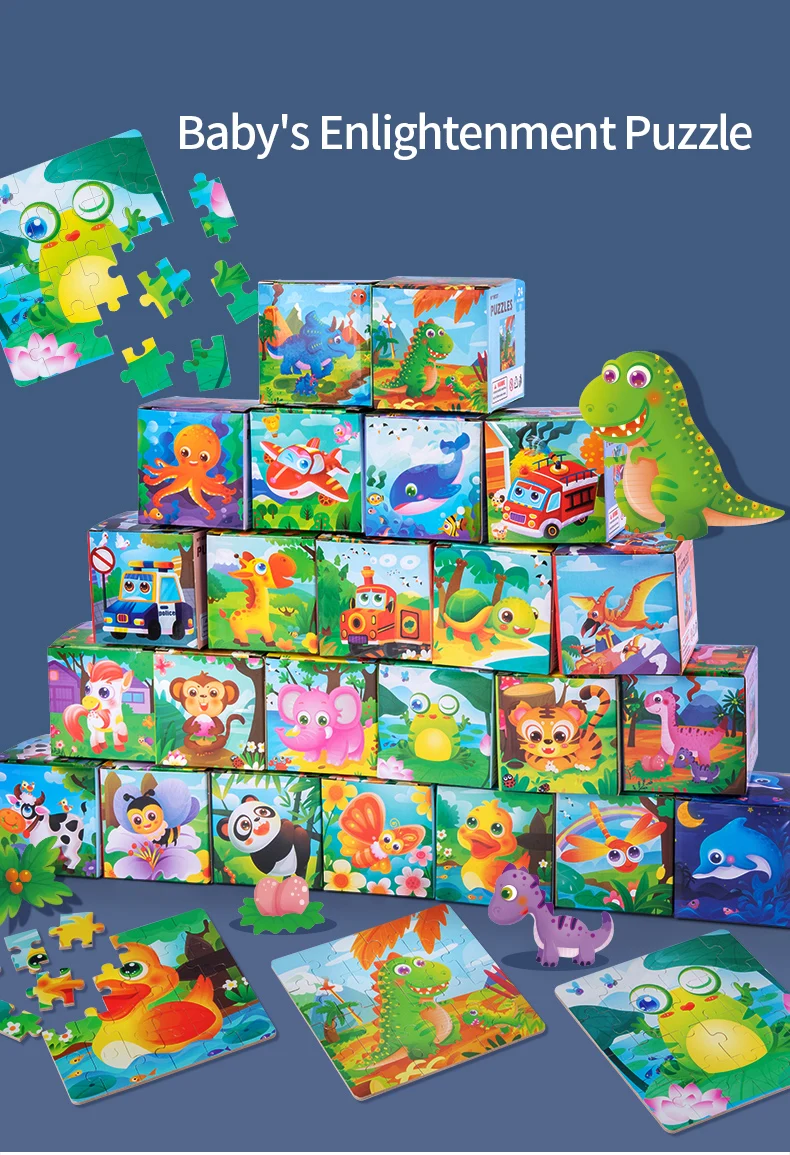 Puzzle en bois de dessin animé 24 pièces, Initiation éducative précoce pour bébés enfants, jouets pour garçons et filles, fournisseur de cadeaux