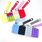 2021 New Christmas Gift Fidget Toys Set Pack Mini Custom Pop Bubbles Silicone Coin Purse Keychain Cute Coin Purses