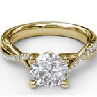 Diamond Wedding Ring Lab Grown Diamondringsdiamond 18K White Gold Round Diamond Twist Shank Wedding Engagement Ring