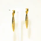 Diamond Earrings Gold Jewelry Earrings Willow Shaped Diamond Earrings Fashionable 14K Gold Accessories Jewelry