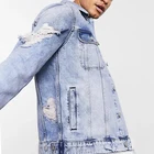 Coat Manufacturers Custom Vintage Jean Coat Wholesale Casual Slim Fit Men's Jackets Distressed Ripped Denim Jacket