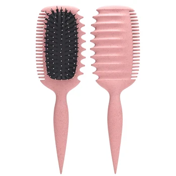 Custom Logo Curl Defining Brush Boar Bristle Styling Hairbrush Air Cushion Comb