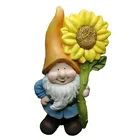 Sunflower Crafts Garden Decoration MGO Garden Dwarf Holding Sunflower Decor Multi Color Crafts Ornaments