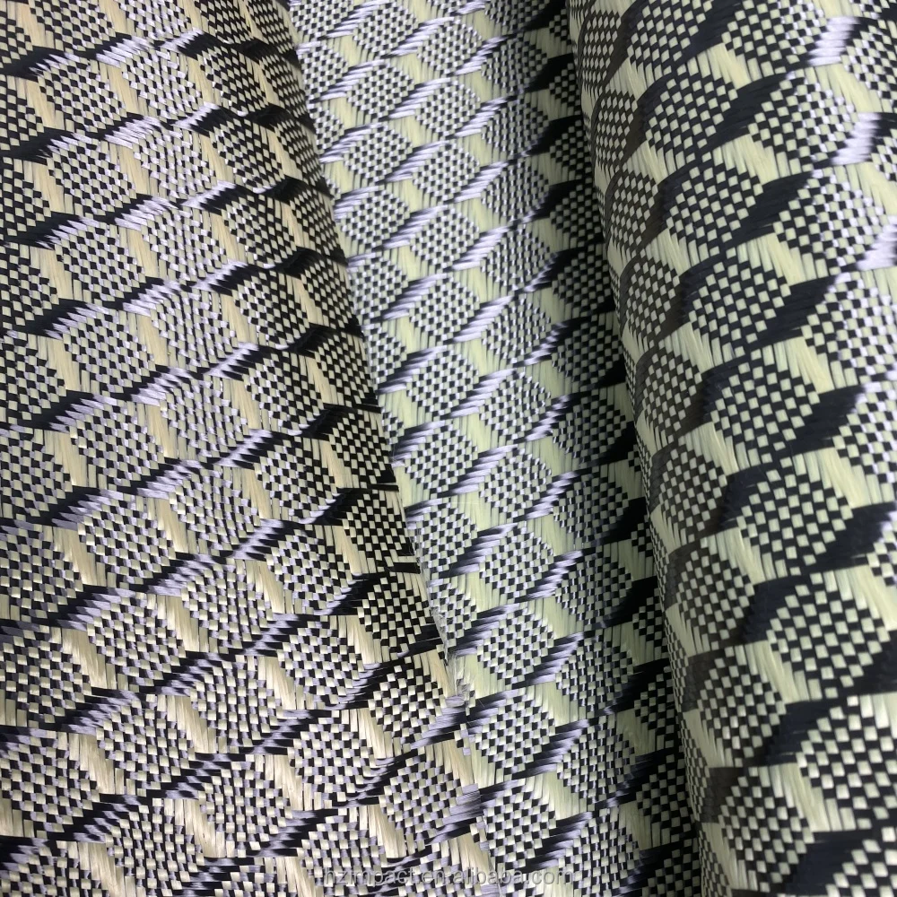 Original Factory 3k 240gsm Aramid Plaid Yellow Jacquard Carbon Fibre Cloth Original Factory 3k 240gsm Aramid Plaid Yellow Jacquard Carbon Fibre Cloth