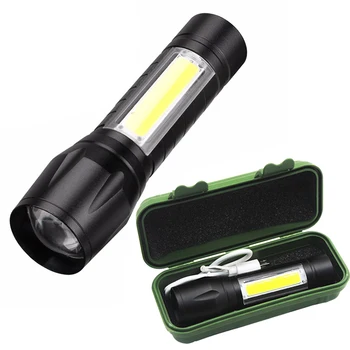 Portable Rechargeable Zoom LED Flashlight XPE Flash Light Torch Lantern 3 Lighting Modes Camping Light Mini Led Flashlight