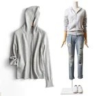 Sweater Cardigan Sweater Hooded Knitted Sport Cashmere Sweater Cardigan With Zipper Pockets For Women