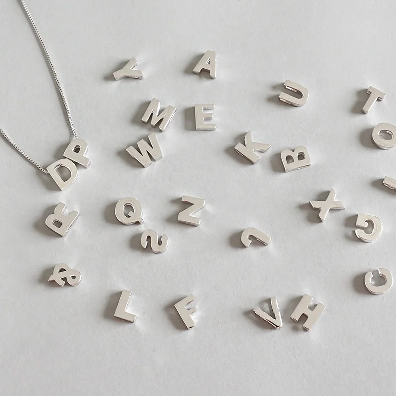 silver letter charm necklace