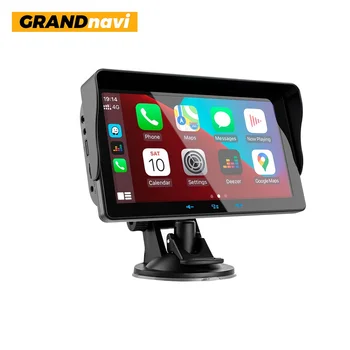 GRANDnavi Portable wireless carplay Android Auto 7inch Touch Screen FM easy Installation Car Radio player Portable carplay