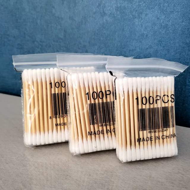 Lowest price manufacturer wood and bamboo disposable cotton swab