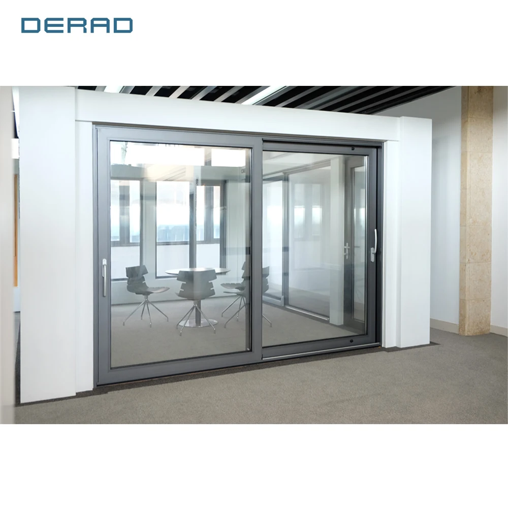 Double Pane Glass Sliding Door Aluminum Frame Lift and Sliding Door with Tinted Glass for Villa Apartment Public Buildings details