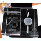 Souvenir Gifts Custom Glass Cube Block 3D Laser Crystal Souvenir For Company Corporate Gifts
